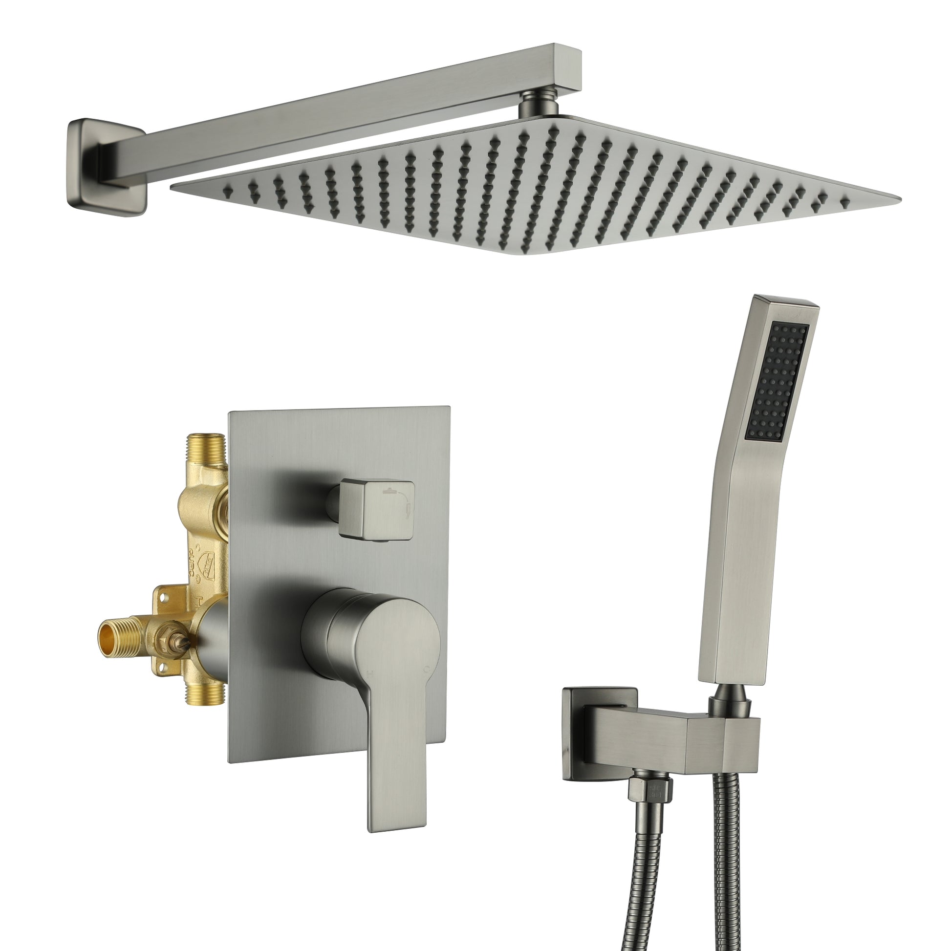 10-inch/12inch Rainfall Shower System With Hand Shower & Pressure-Balanced Valve