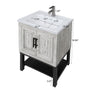 Freestanding Bathroom Vanity with White Ceramic Sink & Hot and Cold Faucet