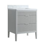 30"/36"/48" Freestanding Single Sink Bathroom Vanity with Solid Wood Construction & Marble Top