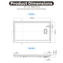48"/60"x30"-36" White SMC Shower Base with Flamed Rock Slip-Resistant Surface, Left/Right Drain