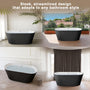 59 in. Acrylic Freestanding Soaking Bathtub with Toe-Tap Drain in Glossy White/Black