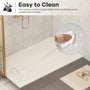 60"x32"/36" Curbless SMC Shower Base with Flamed Rock Slip-Resistant Surface, Reversible Drain