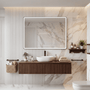 Contemporary Rectangular Aluminum Framed Bathroom LED Mirror
