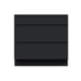Slim Ebony Black Shaker RTA 12"-36"W x 34.5"H x 24"D 9-Size Drawer Base Cabinet with 3 Drawers