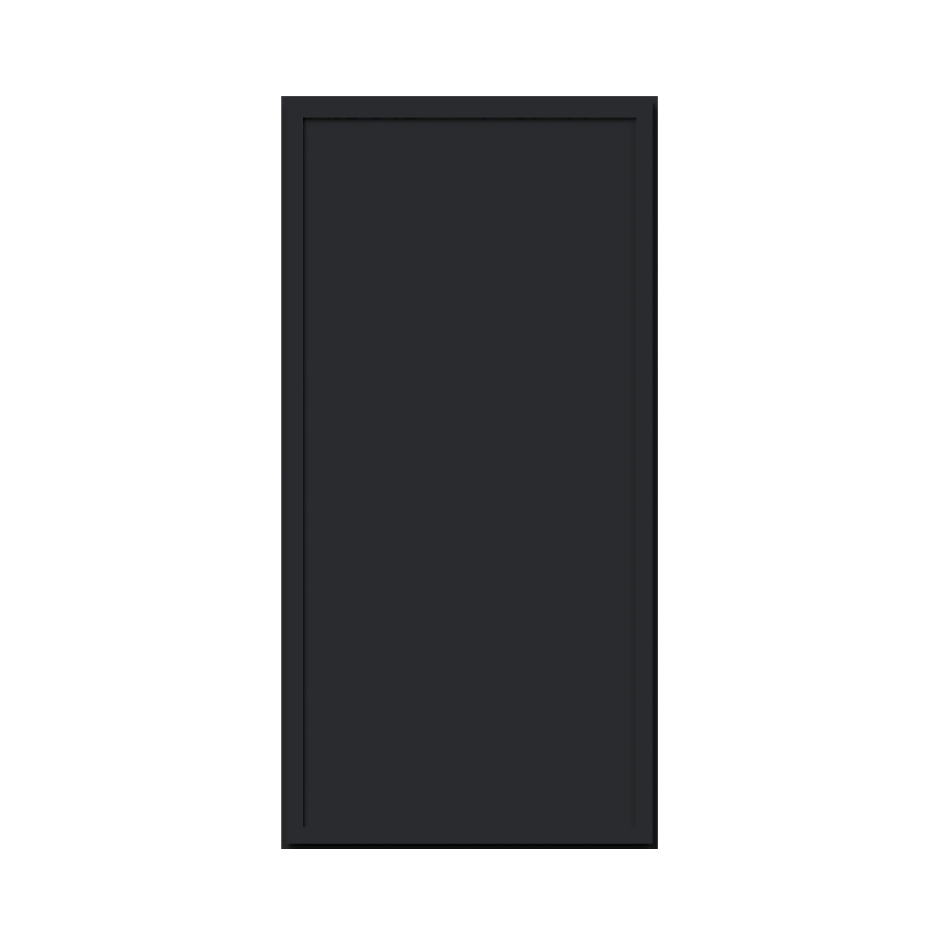 Slim Ebony Black Shaker RTA 9"-21"W x 30"/36"/42"H x 12"D 15-Size Single Door Standard Wall Cabinet