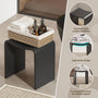 Solid Surface U-Shaped Shower Stool in Matte White / Matte Black
