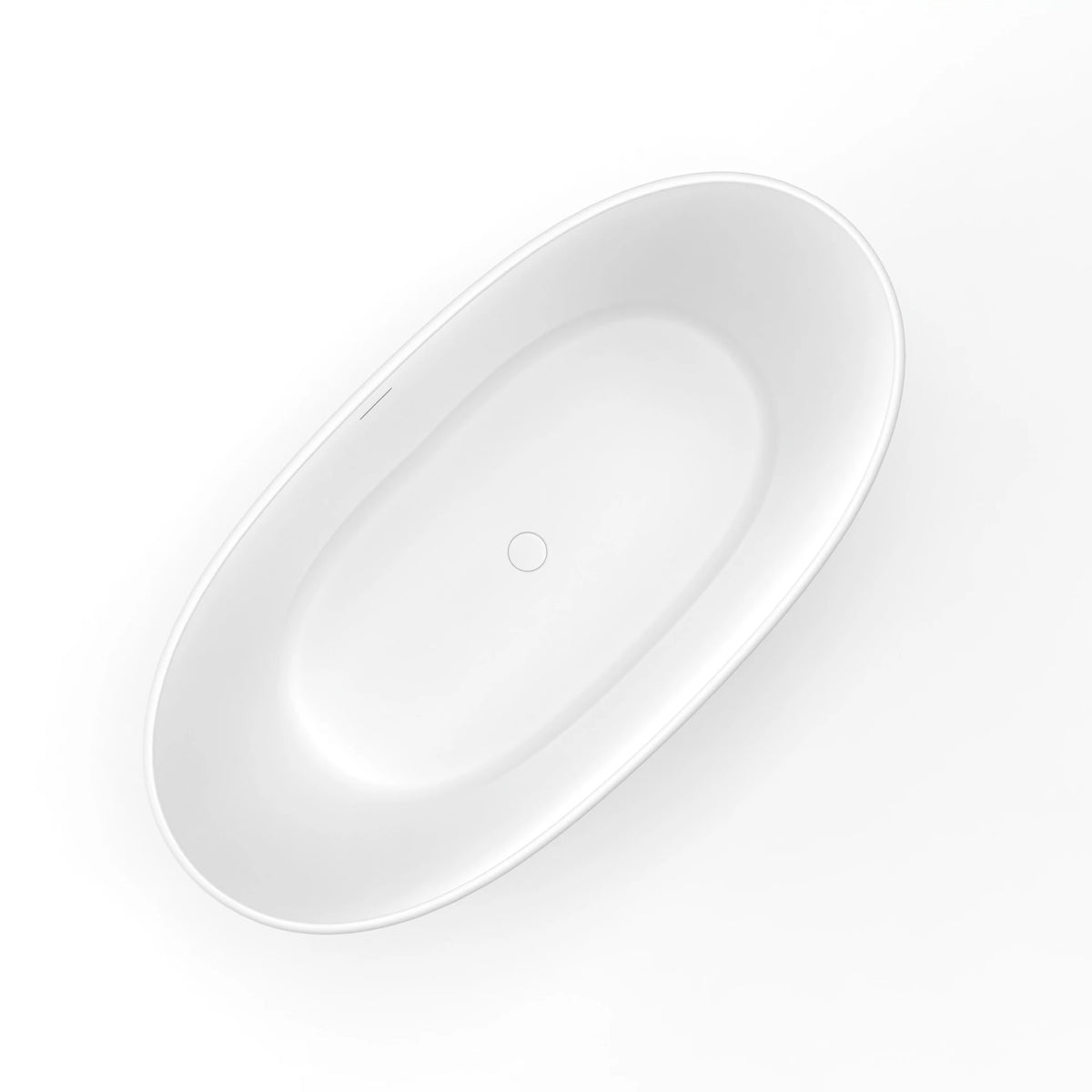 55 Inch Freestanding Solid Surface Soaking Bathtub for Bathroom