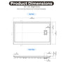 48"/60"x30"-36" White SMC Shower Base with Flamed Rock Slip-Resistant Surface, Left/Right Drain