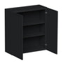 Slim Ebony Black Shaker RTA 24"-36"W x 30"/36"/42"H x 12"D 15-Size Standard Wall Cabinet with 2 Doors