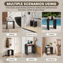 Solid Surface U-Shaped Shower Stool in Matte White / Matte Black