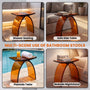 Translucent Resin Arched Solid Surface Bathroom Shower Bench in Glossy Smoke Black/Amber