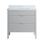 30"/36"/48" Freestanding Single Sink Bathroom Vanity with Solid Wood Construction & Marble Top