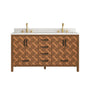 60" Double Sink Bathroom Vanity with Engineering Stone Top & 2 Basins