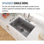 27 in. Undermount Single Bowl Fireclay Kitchen Sink with Grid and Drainer With cUPC Certified, in Glossy White/Matte Black/Matte Gray