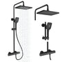 11.4*7.5" Thermostatic Rain Shower Faucet with Slide Bar in Matte Black