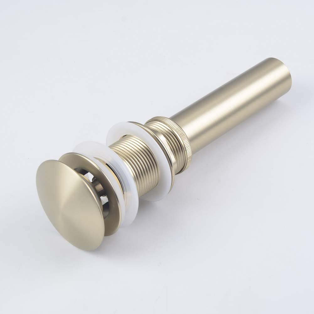 Brass Bathroom Vessel Vanity Sink Pop Up Drain Stopper with Overflow Lavatory Drain Assembly