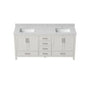 30"/36"/48"/72" Freestanding Bathroom Vanity with White Marble-Pattern Artificial Stone Top