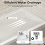 48"/60"x30"-36" White SMC Shower Base with Flamed Rock Slip-Resistant Surface, Left/Right Drain