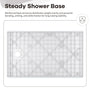 60"x32"/36" Curbless SMC Shower Base with Flamed Rock Slip-Resistant Surface, Reversible Drain