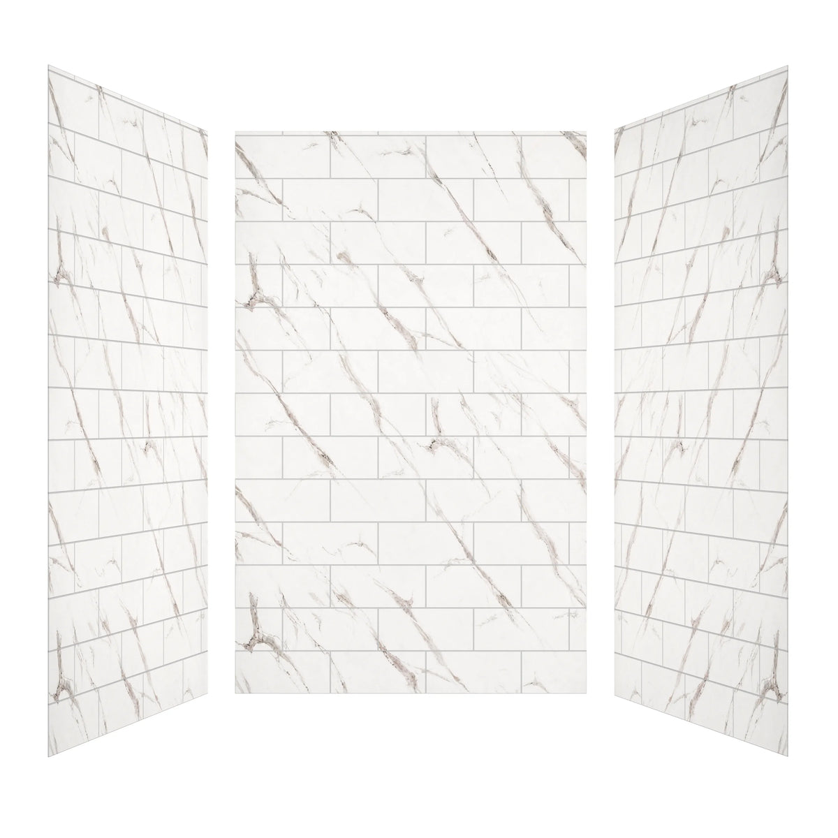 60"x36"/48"x96" Medium Tile Pattern SMC Shower Wall Panel System in 4 Finishes