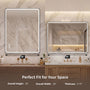 Contemporary Rectangular Aluminum Framed Bathroom LED Mirror