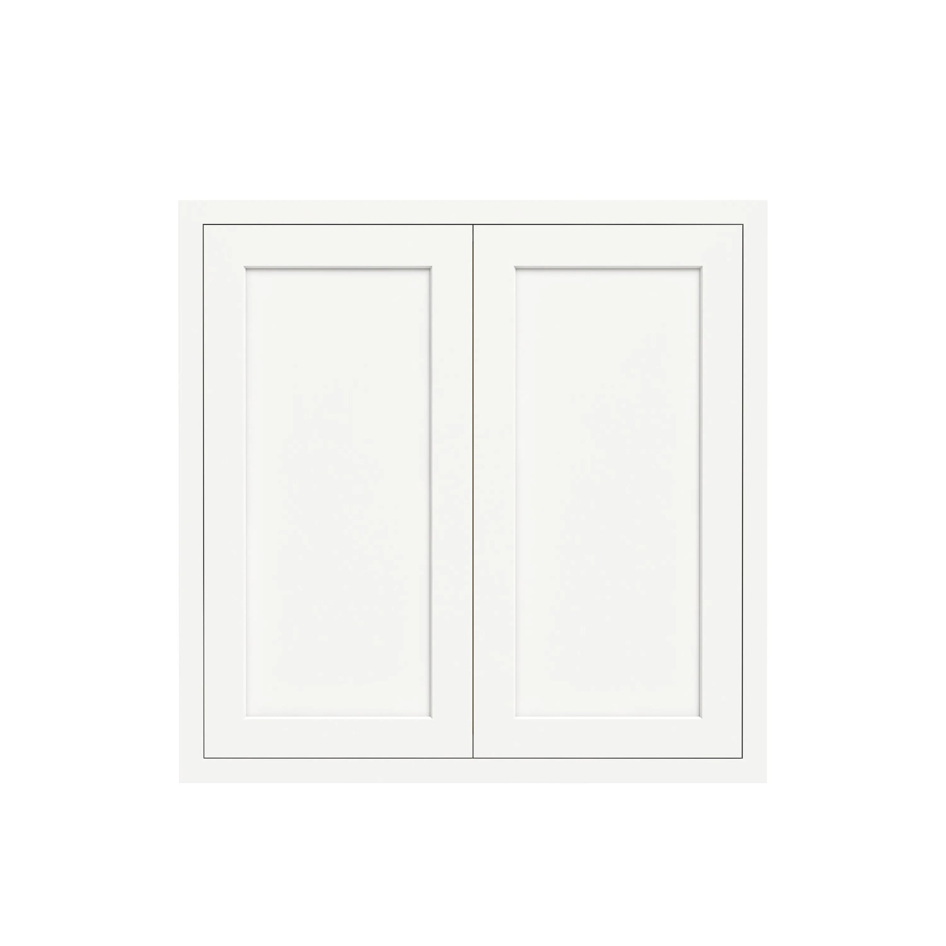 Inset Origami White RTA 24-36"W x 30-42"H x 13.5"D 15-Size Double Doors Wall Cabinet