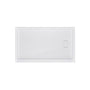 One-piece White Shower Base with Flamed Rock Slip-Resistant Surface, Left/Right Drain