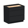 Slim Ebony Black Shaker RTA 12"-36"W x 34.5"H x 24"D 9-Size Drawer Base Cabinet with 3 Drawers