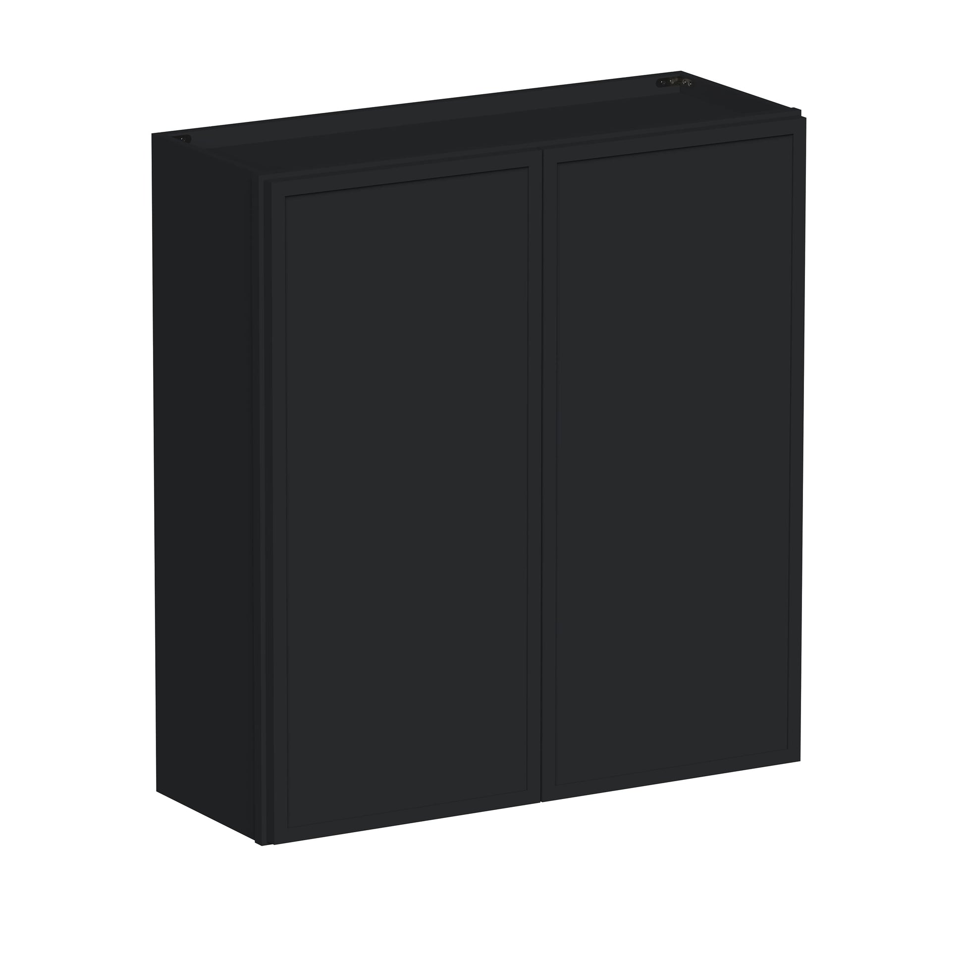 Slim Ebony Black Shaker RTA 24"-36"W x 30"/36"/42"H x 12"D 15-Size Standard Wall Cabinet with 2 Doors