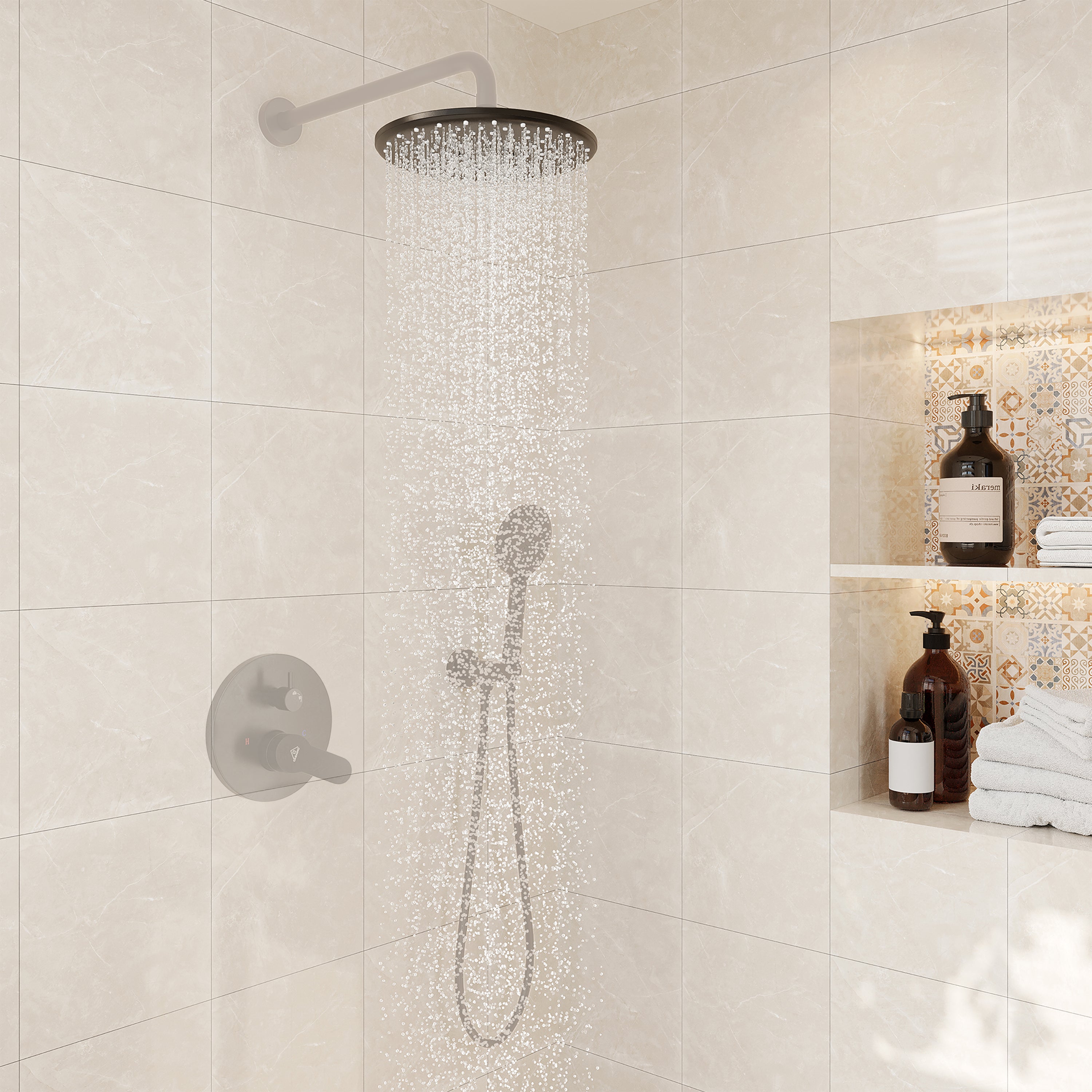10-Inch Round High Pressure ABS Shower Head Rainfall Showerhead