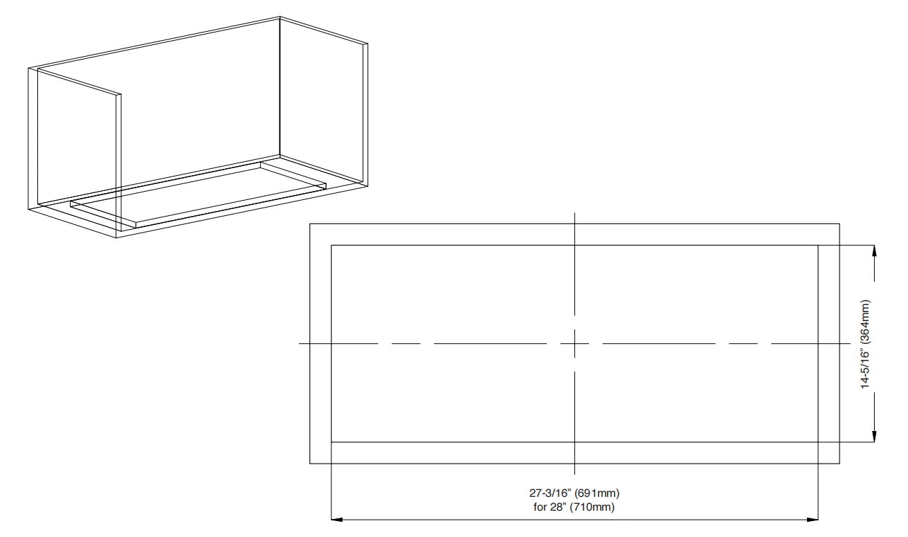 28/34-Inch Liner Hood in 15" Height