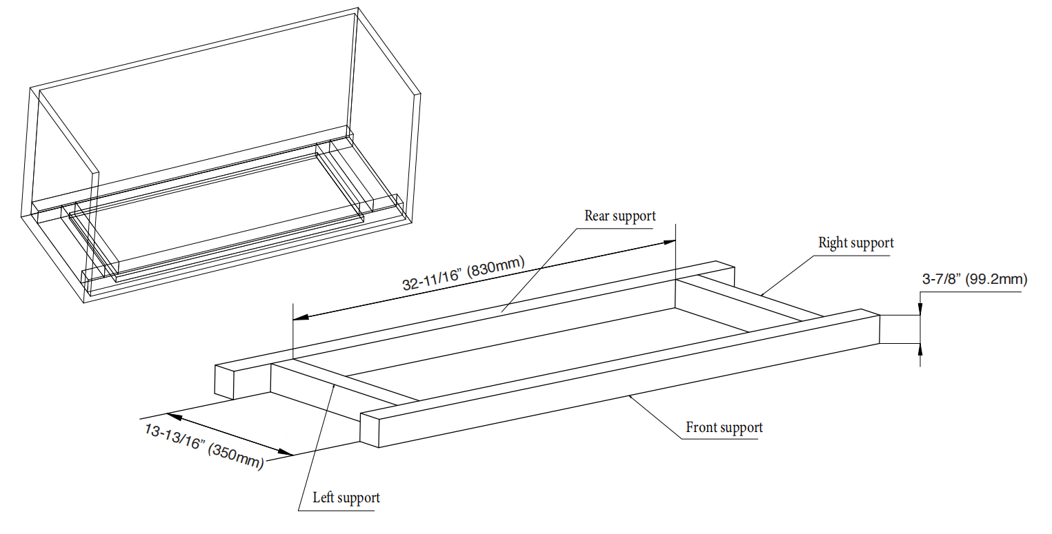 28/34-Inch Liner Hood in 15" Height