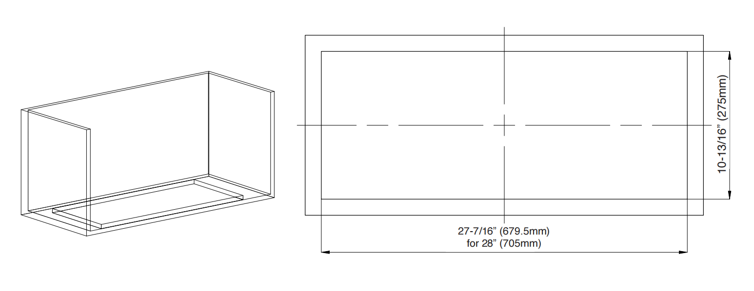 28/36-Inch 350 CFM Built-In/Insert Range Hood with Baffle Filters