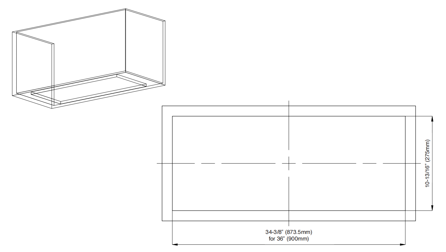 28/36-Inch 350 CFM Built-In/Insert Range Hood with Baffle Filters