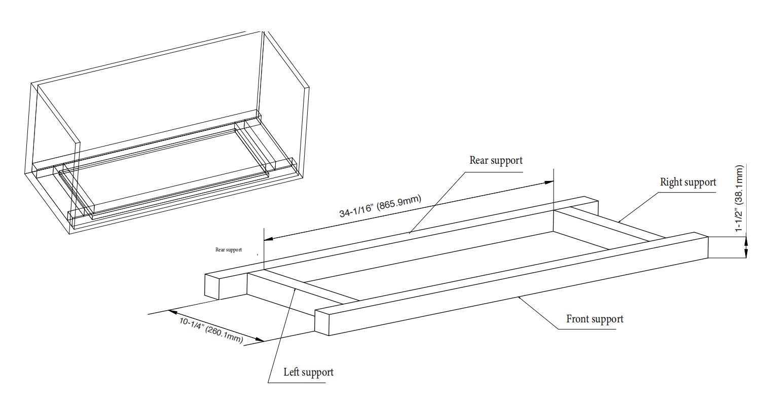 28/36-Inch 350 CFM Built-In/Insert Range Hood with Baffle Filters