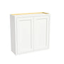 Inset Origami White RTA 24-36"W x 30-42"H x 13.5"D 15-Size Double Doors Wall Cabinet