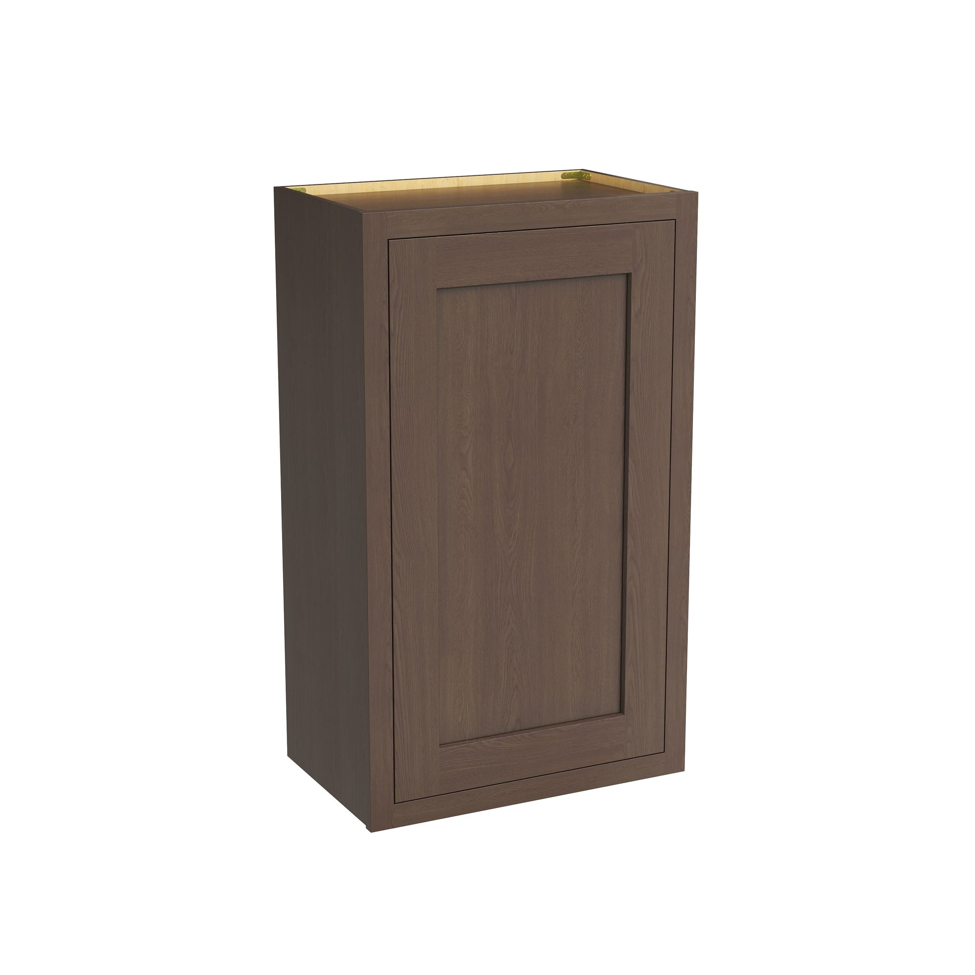 Inset Truffle Brown RTA 9-21"W x 30-42"H x 13.5"D 15-Size Single Door Wall Cabinet
