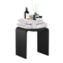 Solid Surface U-Shaped Shower Stool in Matte White / Matte Black