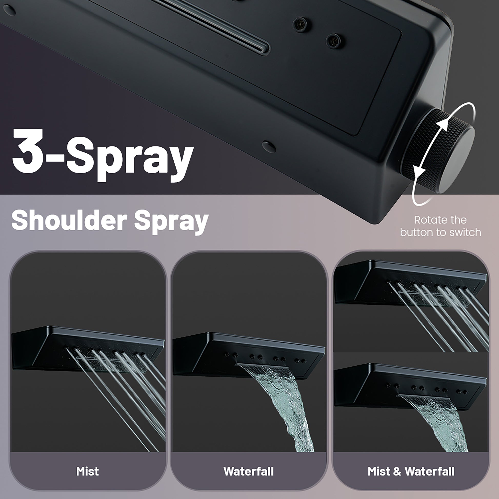 29.52" x 15.74" 64-Color LED Thermostatic Multifunction Shower System with Body Jets& Handheld