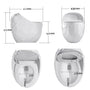Egg Shape 1-Piece Toilet in Glossy White/Black with 1.28 GPF Single Flush