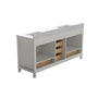 30"/36"/48"/72" Freestanding Bathroom Vanity with White Marble-Pattern Artificial Stone Top