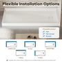 48"/60"x30"-36" White SMC Shower Base with Flamed Rock Slip-Resistant Surface, Left/Right Drain