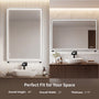 Contemporary Rectangular Aluminum Framed Bathroom LED Mirror