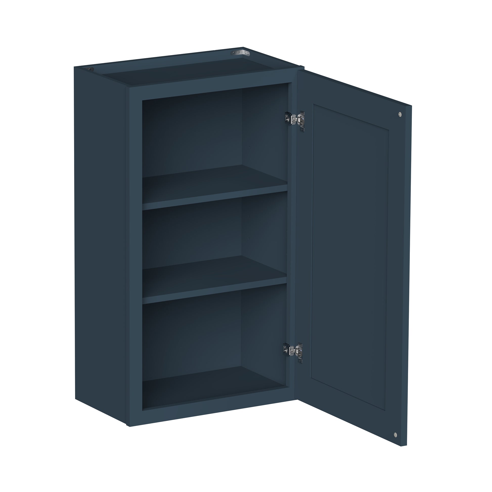 Cyber Grey RTA 9"-21"W x 12"D x 30"-42"H 15-Size Standard Wall Cabinet with Door and Shelves