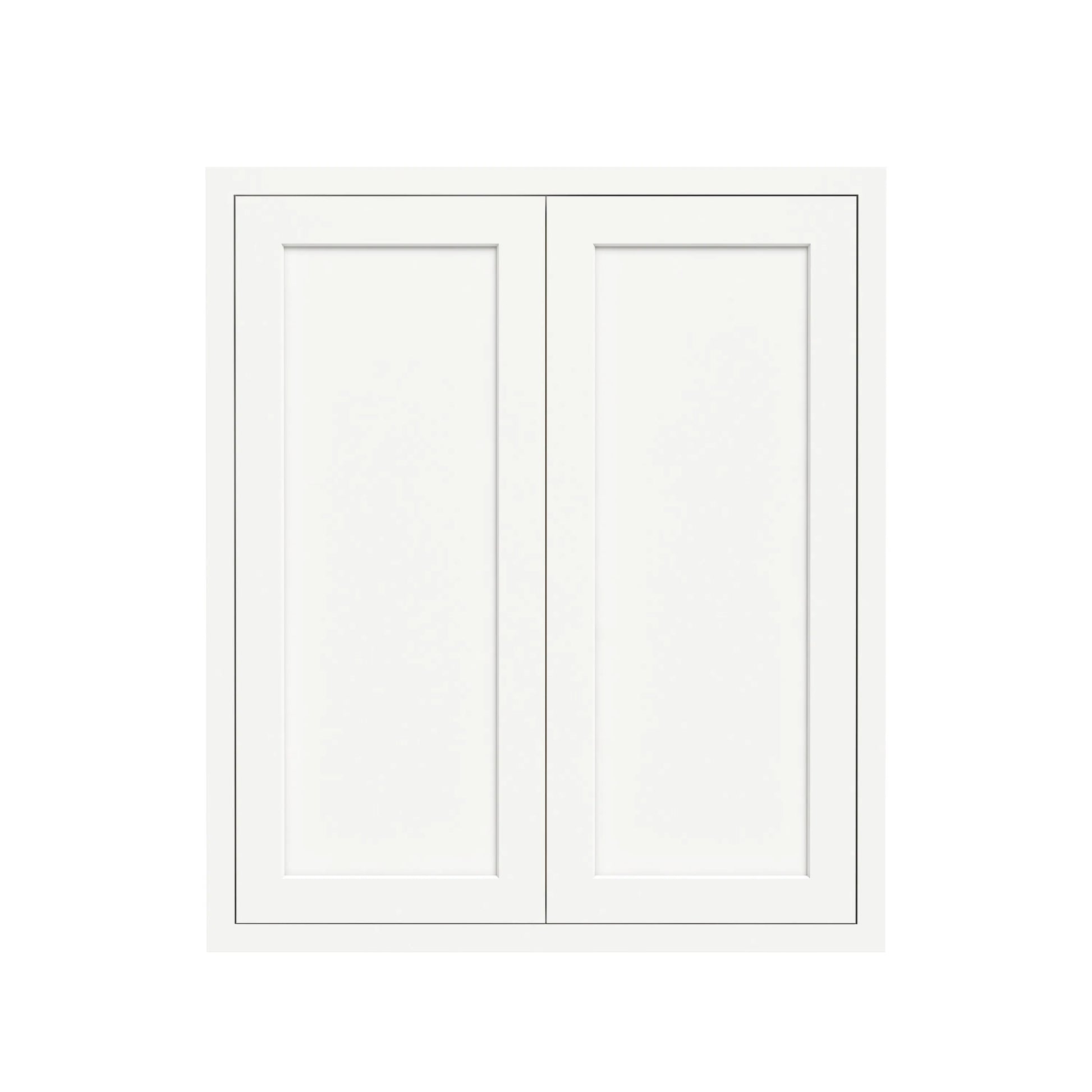 Inset Origami White RTA 24-36"W x 30-42"H x 13.5"D 15-Size Double Doors Wall Cabinet