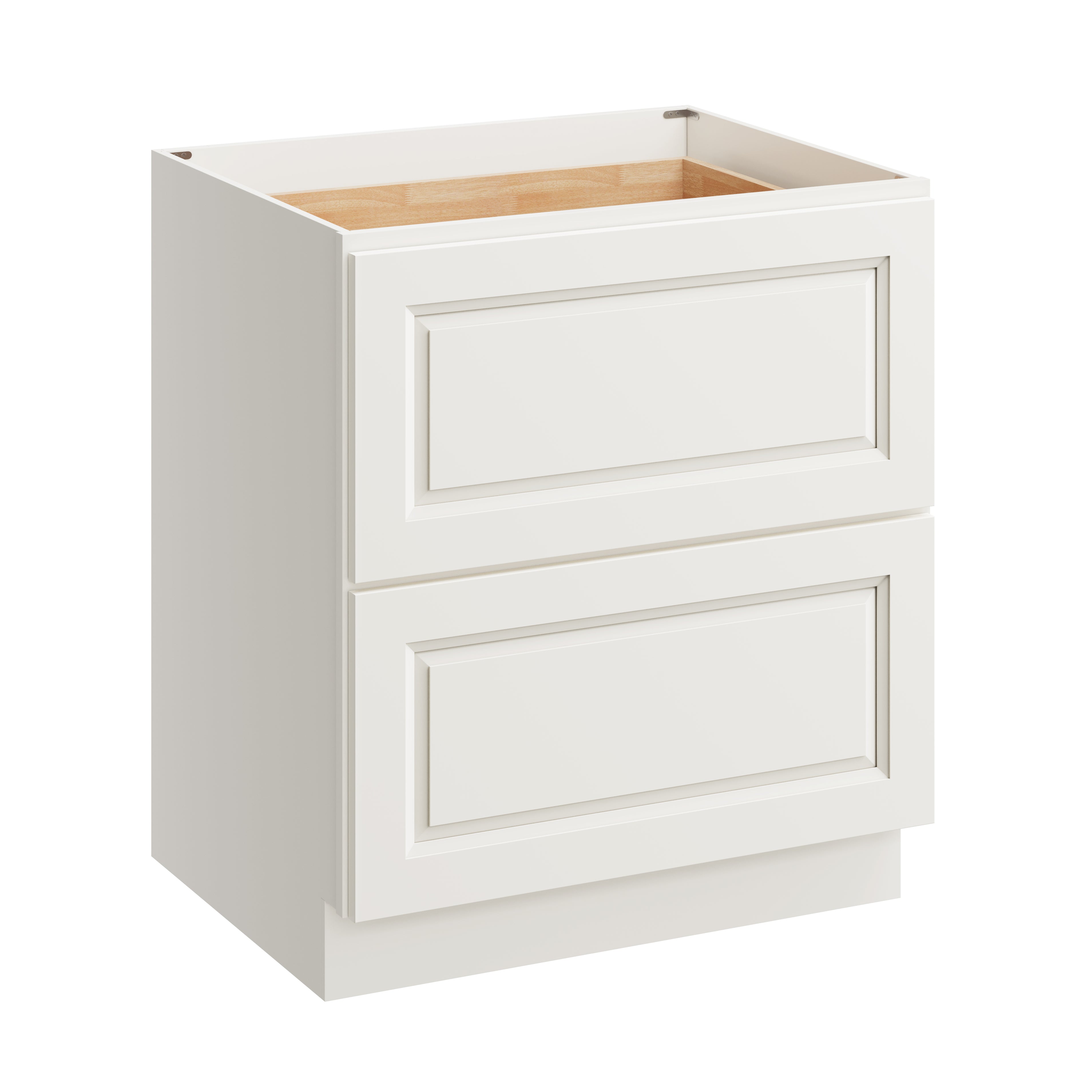 Glacier White RTA 30"W x 24"D x 34.5"H Base Cabinet with 2 Drawers