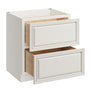Pearl White RTA 30"W x 24"D x 34.5"H Base Cabinet with 2 Drawers