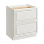Pearl White RTA 30"W x 24"D x 34.5"H Base Cabinet with 2 Drawers