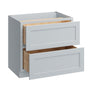 Dove Grey RTA 36"W x 24"D x 34.5"H Base Cabinet with 2 Drawers