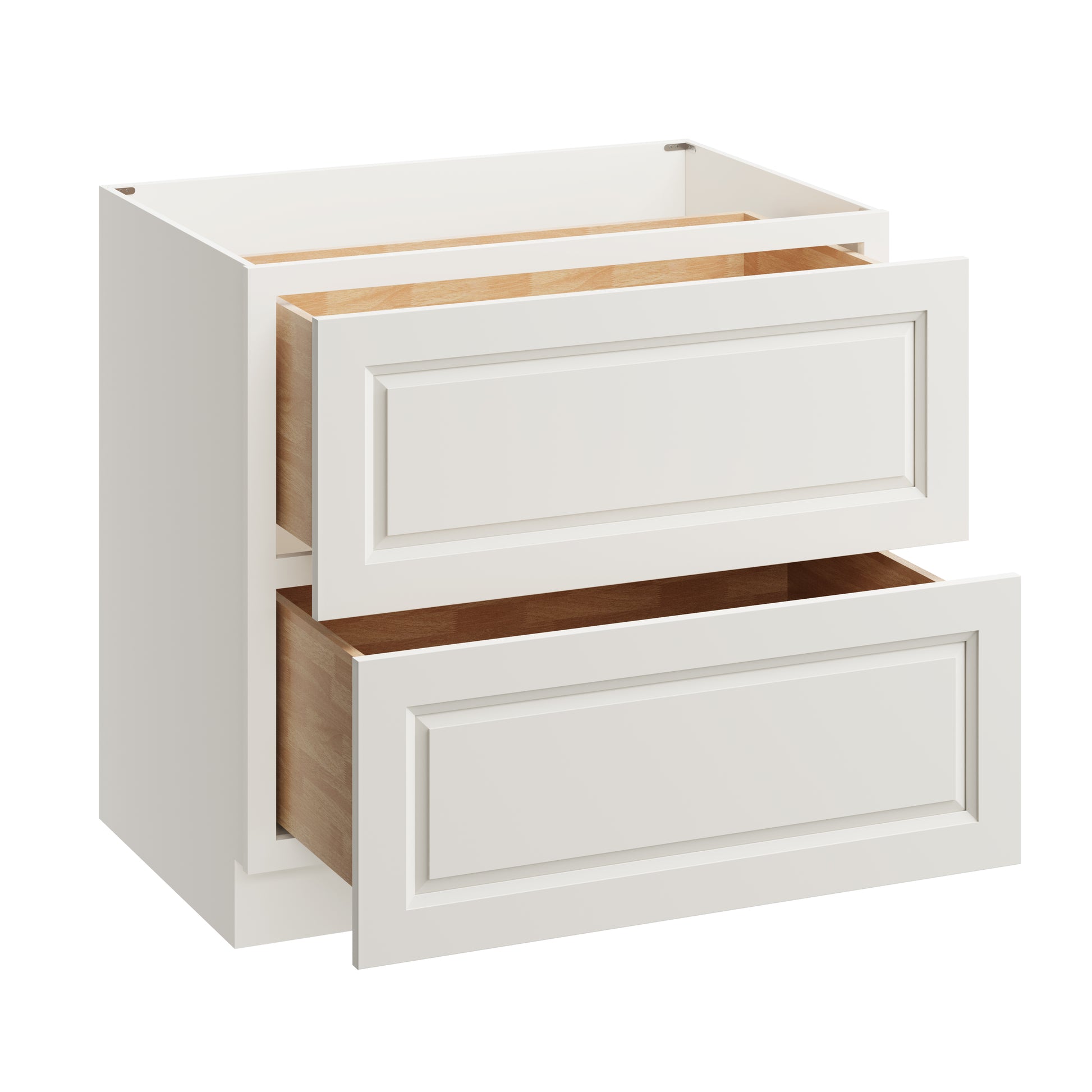 Glacier White RTA 36"W x 24"D x 34.5"H Base Cabinet with 2 Drawers